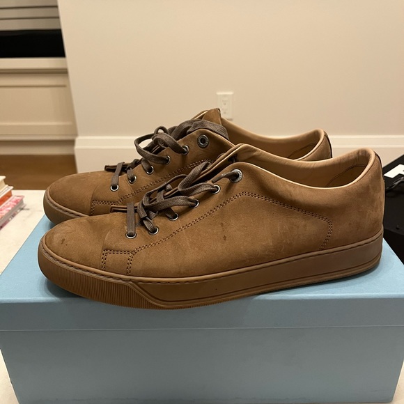 Mens Lanvin sneakers DBB1 lace up in tan colour size 10 - Picture 2 of 7